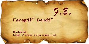 Faragó Benő névjegykártya